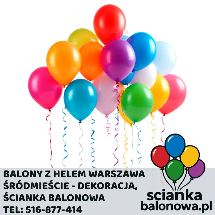 Balony z Helem Warszawa Śródmieście - Dekoracja Balonowa i Ścianka Balonowa