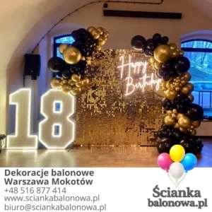 Ścianka balonowa na 18tkę Warszawa Mokotów