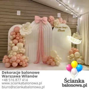 ścianka balonowa warszawa wilanów na chrzest