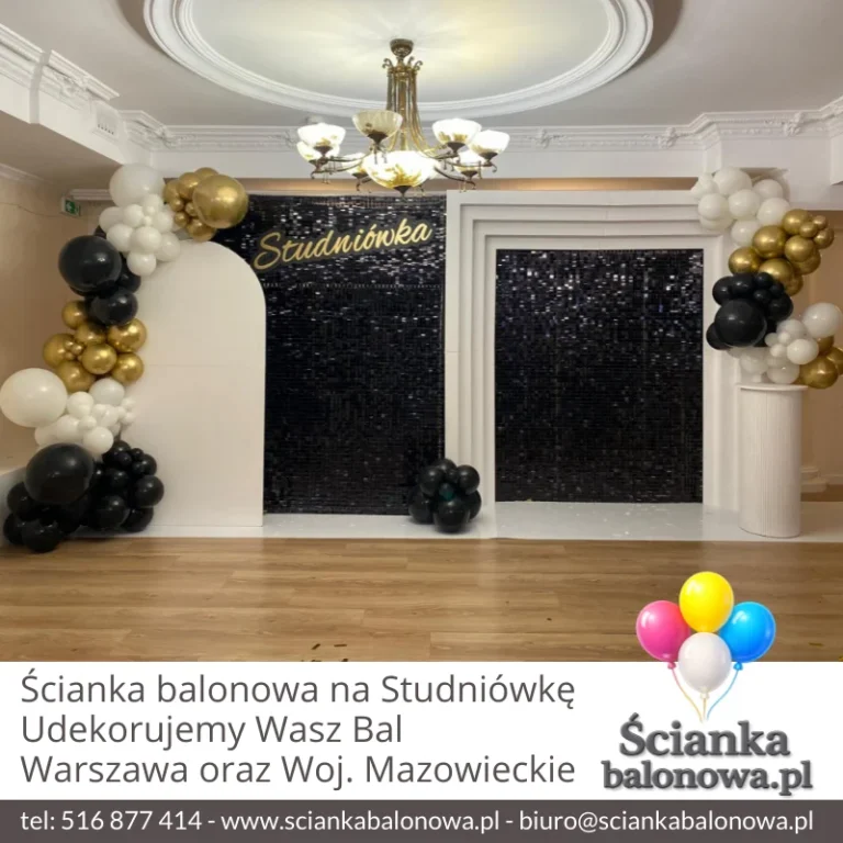 ścianka balonowa na studniówkę warszawa