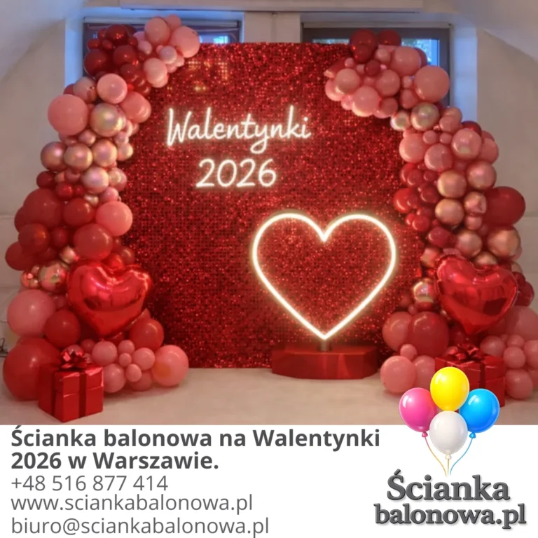 Ścianka balonowa na Walentynki 2026 w Warszawie