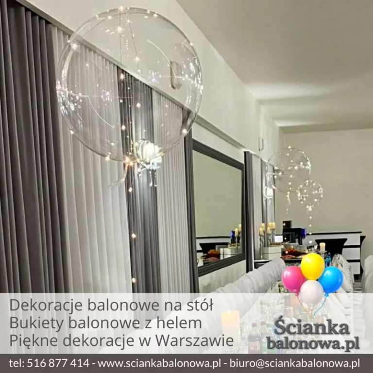 dekoracje balonowe na stół warszawa