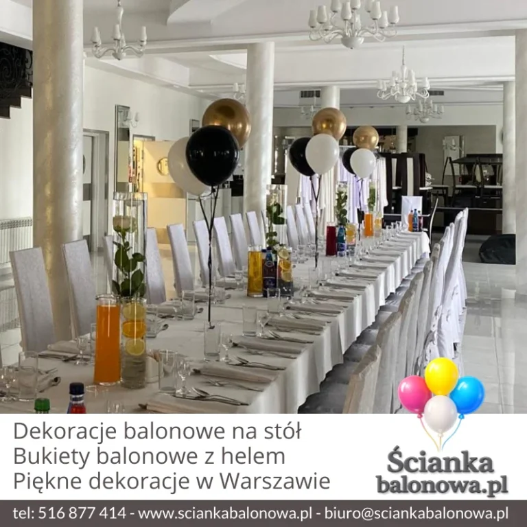 dekoracje balonowe na stół warszawa