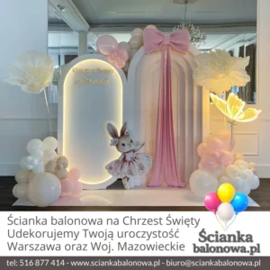 Ścianka balonowa na Chrzest Święty Warszawa Ursynów