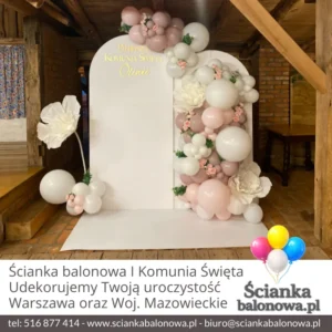 Ścianka balonowa Pierwsza Komunia Święta