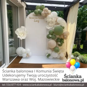 Ścianka balonowa na Pierwszą Komunię Świętą Warszawa