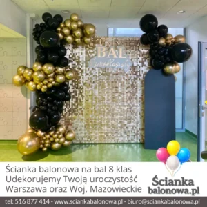 ścianka balonowa na bal 8 klas warszawa