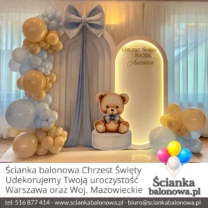 ścianka balonowa na chrzest święty Warszawa