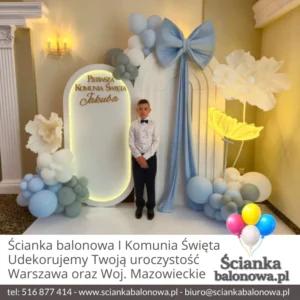 ścianka balonowa pierwsza komunia święta warszawa