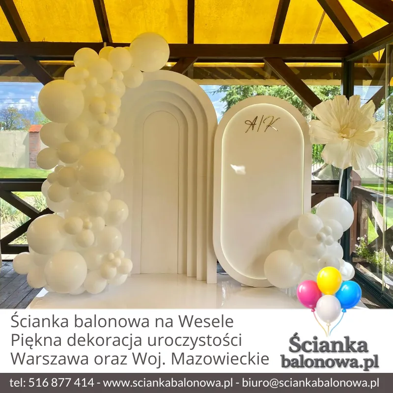 ścianka balonowa na wesele warszawa
