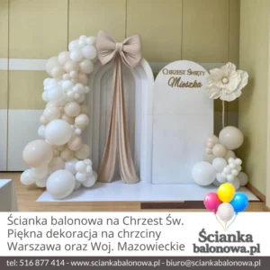 ścianka balonowa dekoracja na chrzest w Warszawie